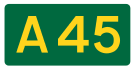 A45 road shield