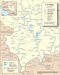 Kosovo – the area encompassed by the black dashed line – as delineated by UN Security Council Resolution 1244.