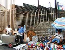 Mexico-United States barrier at the pedestrian border crossing in Tijuana