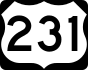 U.S. Highway 231 marker