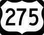 U.S. Route 275 marker