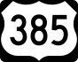 US Highway 385 marker