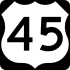 US Highway 45 marker
