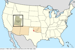 Map of the change to the United States in central North America on January 4, 1896