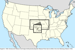 Map of the change to the United States in central North America on August 3, 1950