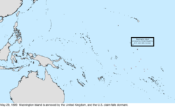 Map of the change to the United States in the Pacific Ocean on May 29, 1889