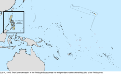 Map of the change to the United States in the Pacific Ocean on July 4, 1946