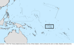 Map of the change to the United States in the Pacific Ocean on January 1, 1949