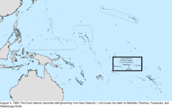 Map of the change to the United States in the Pacific Ocean on August 4, 1965