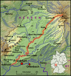 Map of the Nidda River basin