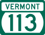Vermont Route 113 marker