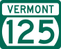 Vermont Route 125 marker