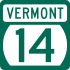 Vermont Route 14 marker