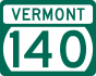 Vermont Route 140 state marker