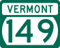Vermont Route 149 marker