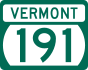 Vermont Route 191 marker