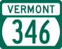 Vermont Route 346 marker