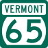 Vermont Route 65 marker