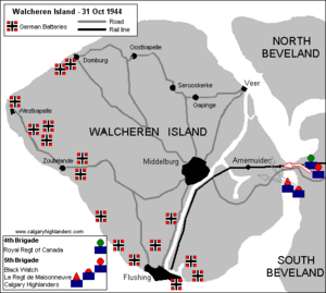 two tone map of Walcheren