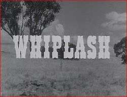 Series title Whiplash superimposed over a stagecoach in the Australian bush