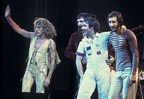 The Who, original line up, performing in Chicago. Left to right: Roger Daltrey, John Entwistle, Keith Moon, Pete Townshend.