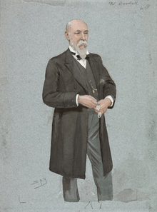 Caricature of William Woodall, MP for Hanley at the time of the county plan. The drawing is by the artist Leslie Ward and was drawn for the magazine Vanity Fair in 1896