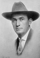 Carl Hayden c. 1910 wearing a cowboy hat