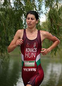 Zsófia Kovács as the best Hungarian female triathlete at the Tiszaújváros World Cup 2011.