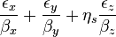 \frac{\epsilon_x}{\beta_x} + \frac{\epsilon_y}{\beta_y} + \eta_s \frac{\epsilon_z}{\beta_z } 