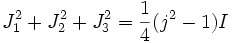 J_1^2+J_2^2+J_3^2=\frac{1}{4}(j^2-1)I