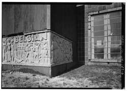 SCULPTED CORNERSTONE AT BASE OF TOWER - Belgian Building, Lombardy Street and Brook Road, Richmond, Independent City, VA HABS VA,44-RICH,110-6.tif